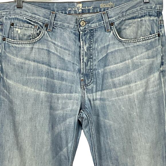 7 For All Mankind 7FAM Mens Slouchy Fit Button Fly Jeans Light Wash sz 36 x 31 - Picture 3 of 13
